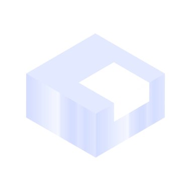 Isometric Simgesi. Modern Düz Vektör İllüstrasyonu. Etiket İşaretli Kutu. Sosyal Ortam Şablonu.