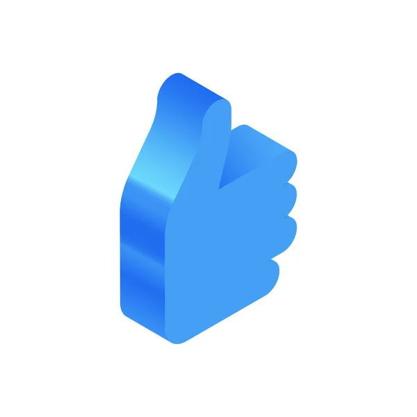 Isometric Blue Icon Modern Flat Vector Illustration Sign Social Media — Stock Vector