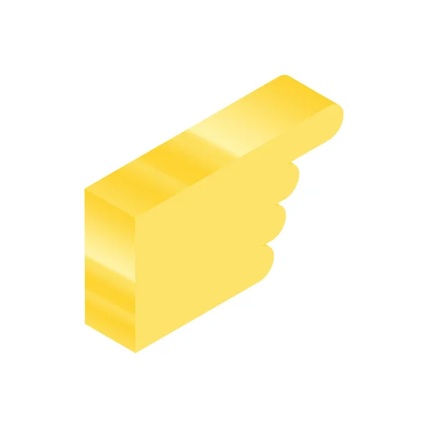 Ізометрична Жовта Ікона Сучасна Плоска Векторна Ілюстрація Знак Пальця Шаблон — стоковий вектор