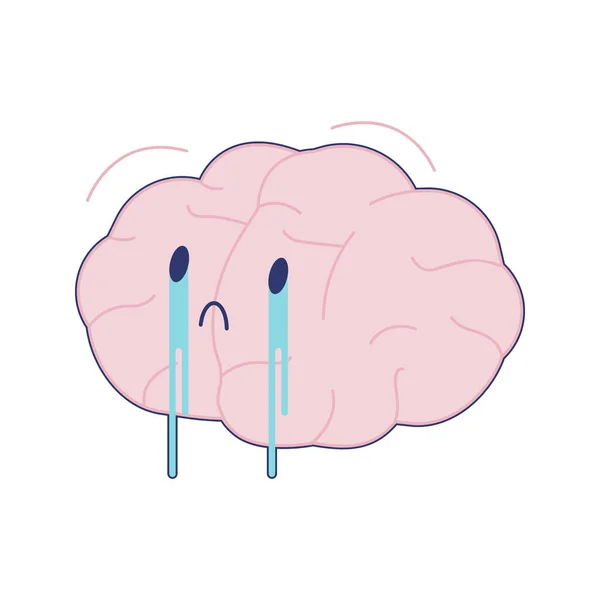 Cerveau Pleure Illustration Vectorielle Plate Moderne Entraîne Ton Cerveau Modèle — Image vectorielle