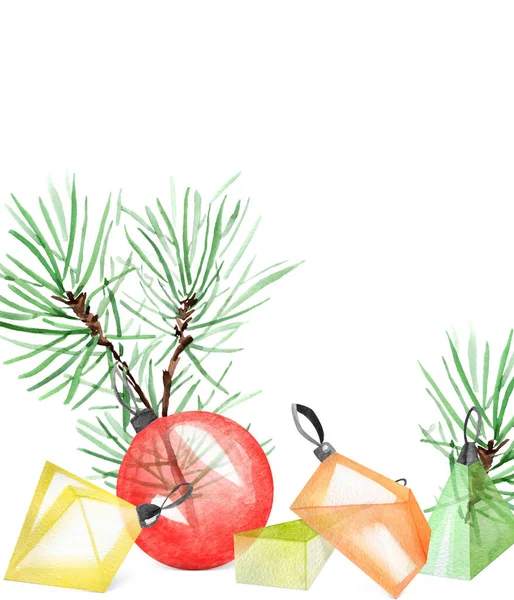Noel Ağacı Oyuncakları Kolajı Kartpostalların Dekorasyonu Tasarım Işleri Hediyelik Eşyalar — Stok fotoğraf