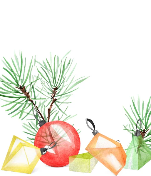 Collage Giocattoli Dell Albero Natale Decorazione Cartoline Opere Design Souvenir — Foto Stock