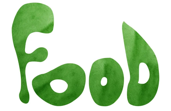 Letras Mano Verde Alimentos —  Fotos de Stock