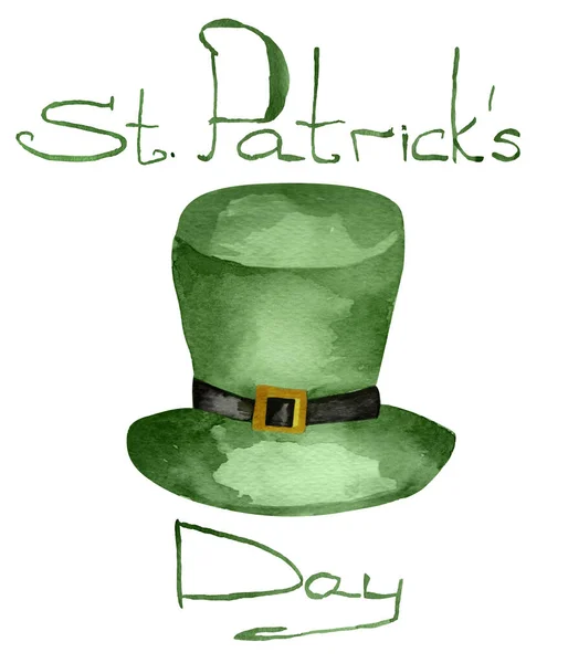 Patricks Day Inskription Och Grön Irländsk Hatt För Dekoration Broschyrer — Stockfoto