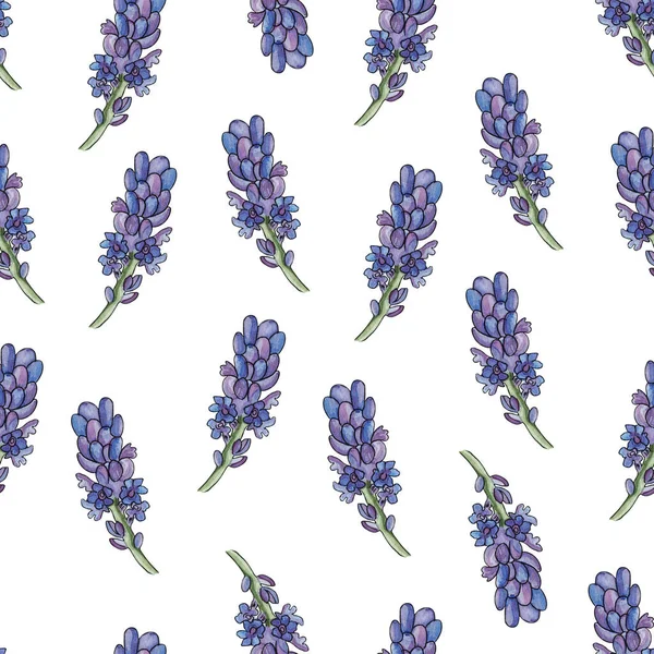 Lavanta Çiçeği Deseni Kartpostalların Dekorasyonu Için Baskı Tasarım Işleri Hediyelik — Stok fotoğraf