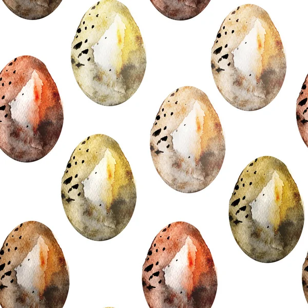 Orange eggs seamless watercolor pattern. For decoration of postcards, print, design works, souvenirs, design of fabrics and textiles, packaging design, invitation, wrapping, packaging, print.