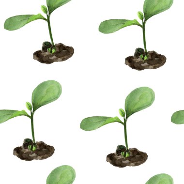 Yerden tomurcuklanmış, pürüzsüz bir desen. Tasarım ve çizimler için şablon.