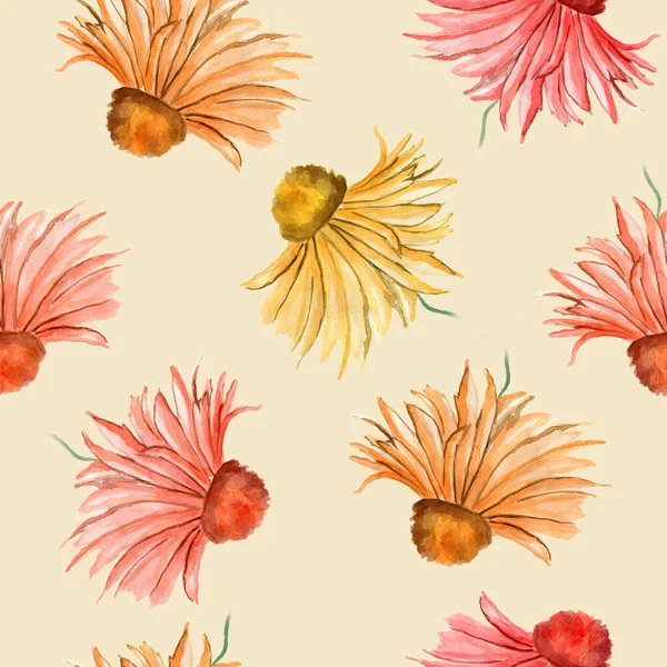 Herfst Gekleurde Bloemen Patroon Model Voor Het Decoreren Van Ontwerpen — Stockfoto