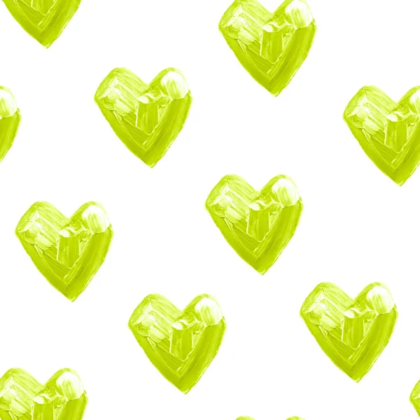 Yellow Textured Hearts Seamless Pattern Template Decorating Designs Illustrations — Stock Photo, Image