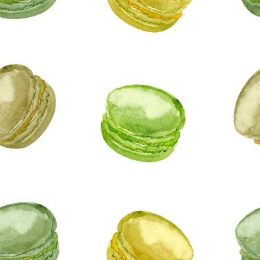 Bademli badem kurabiyeleri sulu boya desenleri. Tasarım ve çizimler için şablon.