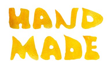 El yapımı suluboya el yazısı. Tasarım ve çizimler için şablon.