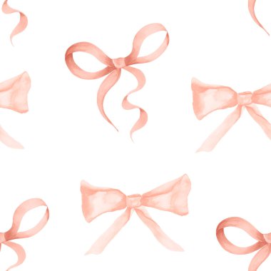 Şenlikli pembe fiyonklar suluboya desenli. Tasarım ve çizimler için şablon.