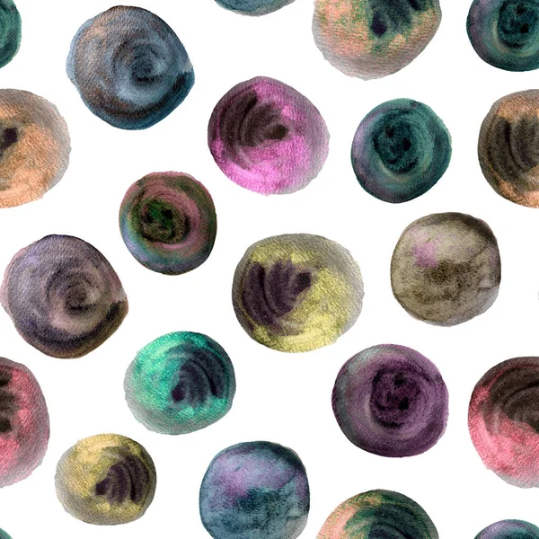Abstract stains metallic effect watercolor seamless pattern. Template for decorating designs and illustrations.
