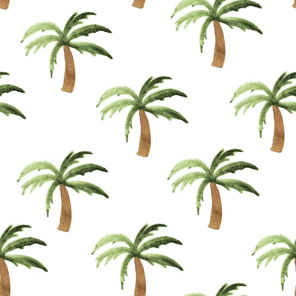 Palm Tree Watercolor Seamless Pattern Template Decorating Designs Illustrations — Stock Photo, Image