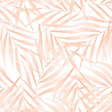 Pembe palmiye, tropikal suluboya desenleri bırakır. Tasarım ve çizimler için şablon.