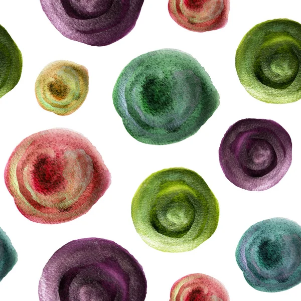 Multicolored abstract stains metallic watercolor seamless pattern. Template for decorating designs and illustrations.