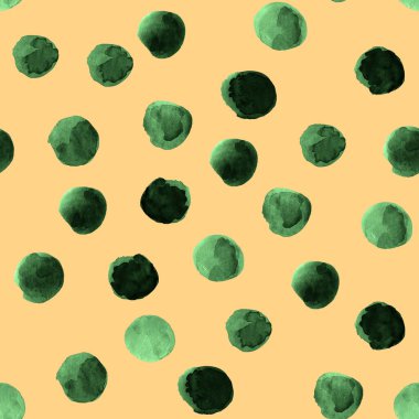 Suluboya yeşil sonbahar lekeleri deseni. Tasarım ve çizimler için şablon.