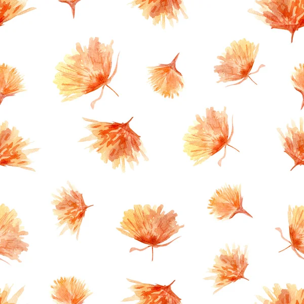 Υδατογραφία Πορτοκαλί Φθινόπωρο Αδιάλειπτη Μοτίβο Πρότυπο Διακόσμησης Σχεδίων Και Εικονογραφήσεων — Φωτογραφία Αρχείου