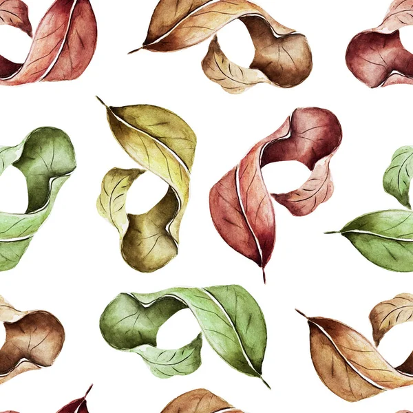 Podzimní Barevné Listy Akvarel Ilustrace Šablona Pro Zdobení Návrhů Ilustrací — Stock fotografie
