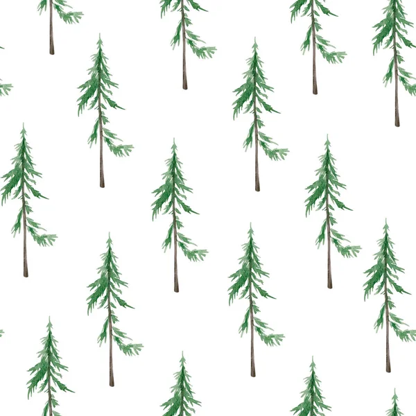 松林水彩シームレスパターン デザインやイラストを飾るためのテンプレート — ストック写真