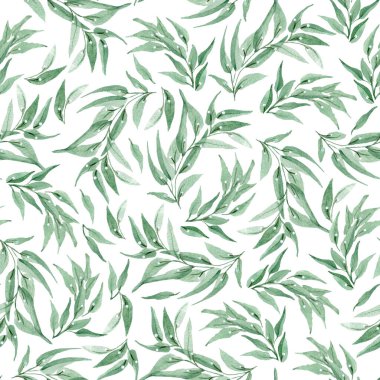 Süslü dallar suluboya desenli. Tasarım ve çizimler için şablon.