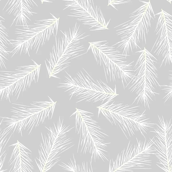 灰色の背景の水彩シームレスなパターン上のクリスマスツリーの枝 デザインやイラストを飾るためのテンプレート — ストック写真