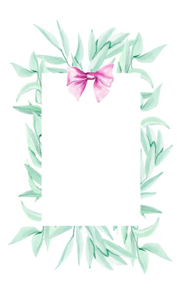 Mistletoe Watercolor Blank Postcard Template Decorating Designs Illustrations — Stock Photo, Image