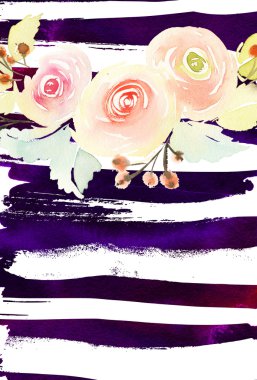 Çiçekli tebrik kartı.