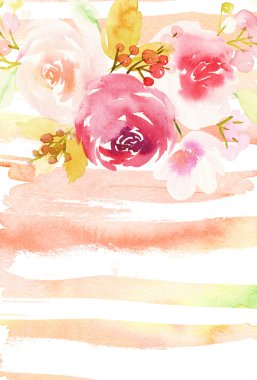 Çiçekli tebrik kartı.