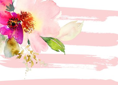 Çiçekli tebrik kartı.