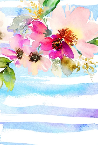 Çiçekli tebrik kartı.