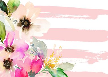 Çiçekli tebrik kartı.