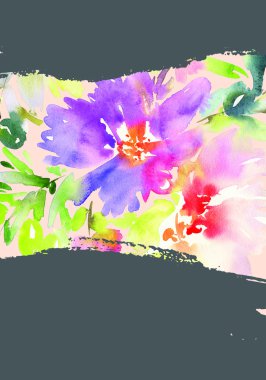 Çiçekli tebrik kartı.