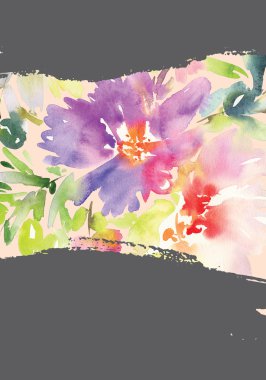 Çiçekli tebrik kartı.