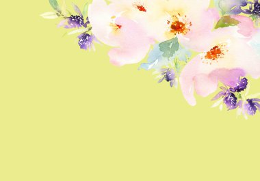 Çiçekli tebrik kartı.