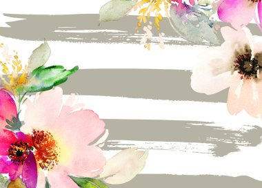 Çiçekli tebrik kartı.