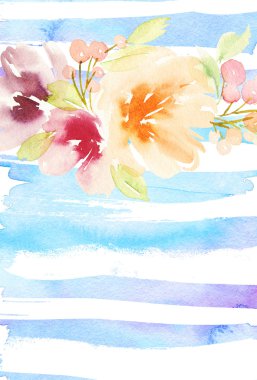 Çiçekli tebrik kartı.