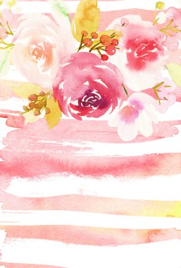 Çiçekli tebrik kartı.