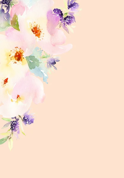 Квіти аквареллю ілюстрація . — стокове фото