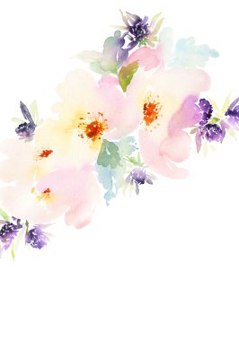 Çiçekli tebrik kartı. 