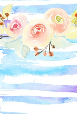 Çiçekli tebrik kartı. 