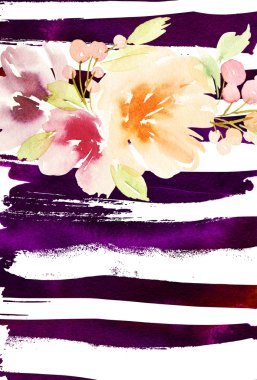 Çiçekli tebrik kartı.