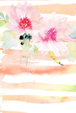 Çiçekli tebrik kartı.