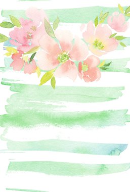 Çiçekli tebrik kartı.