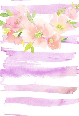 Çiçekli tebrik kartı.