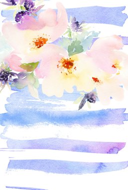 Çiçekli tebrik kartı.