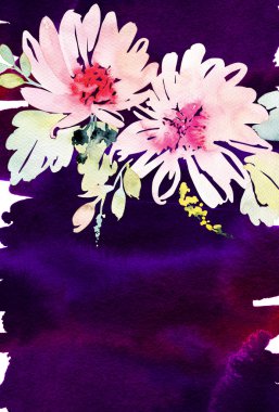 Çiçekli tebrik kartı.