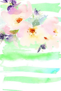 Çiçekli tebrik kartı