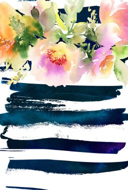 Çiçekli tebrik kartı