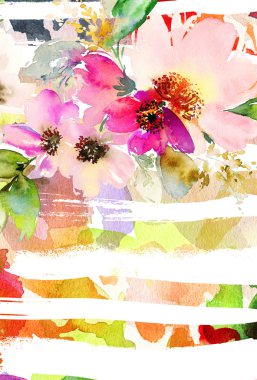 Çiçekli tebrik kartı